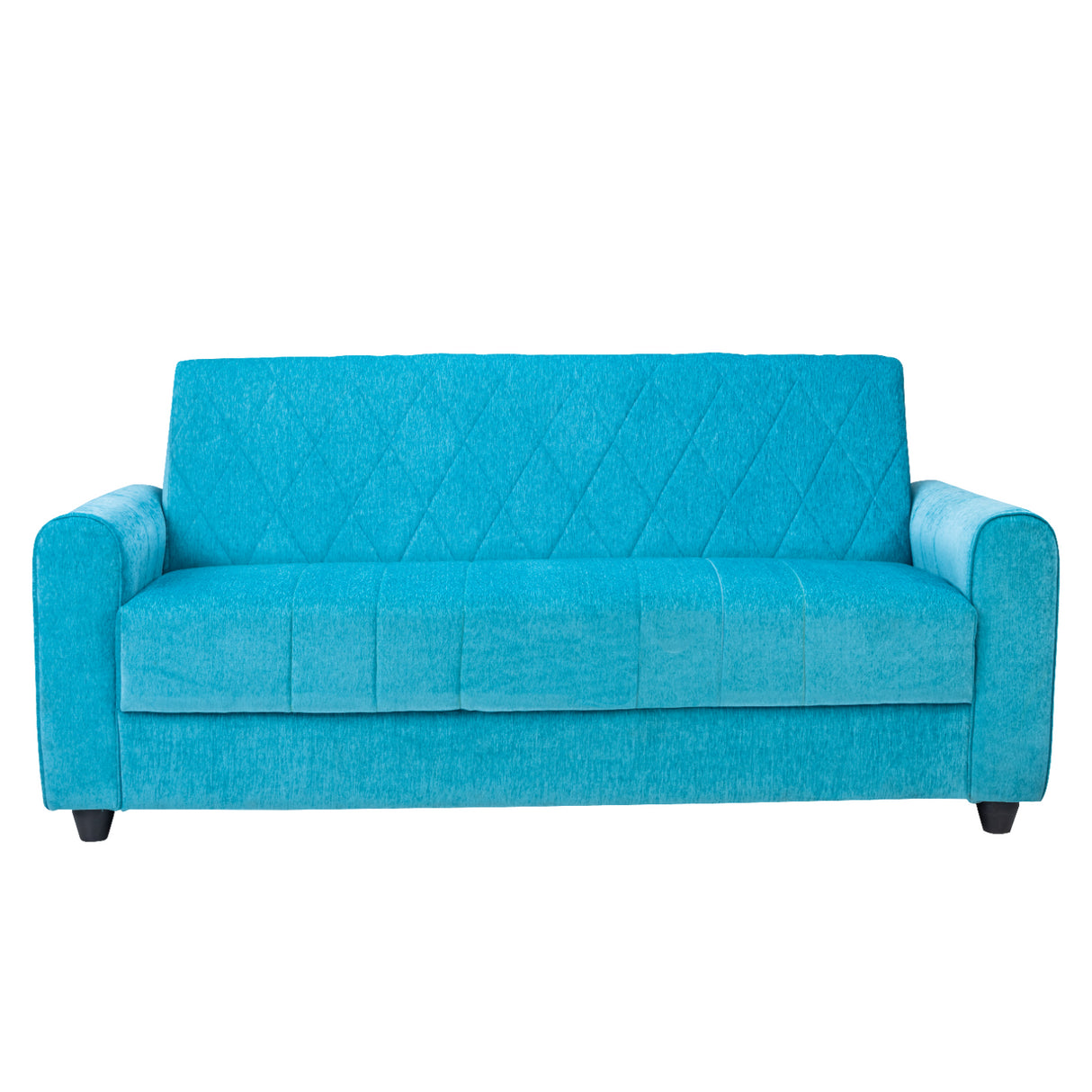 Porto Premium Short Rise Fabric Sofa 3-Seater - Blue