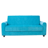Porto Premium Short Rise Fabric Sofa 3-Seater - Blue