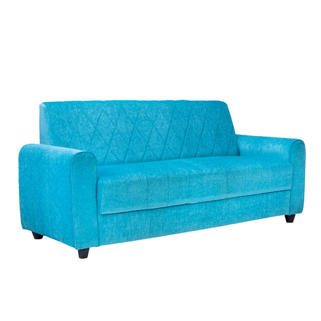 Porto Premium Short Rise Fabric Sofa 3-Seater - Blue