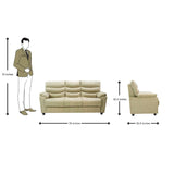 Bonn Royale Fabric Sofa 3-Seater - Half White