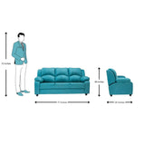 Emden Premium Fabric Sofa Set (3+1+1 Seater) - Blue