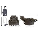 Edinburgh Elite Rexine Recliner 1-Seater - Dark Grey