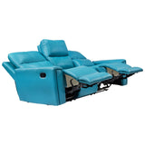 Salzburg Supreme Rexine Recliner 3-Seater - Blue