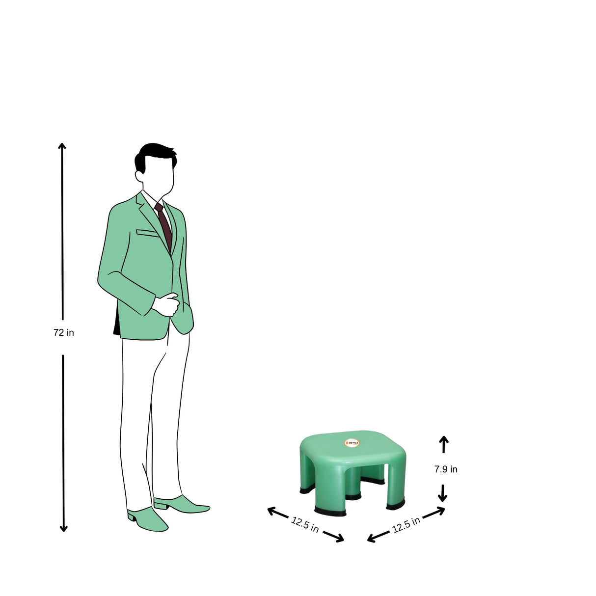 Settle Aura Plastic Foot Stool – Pearl Green
