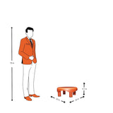 Settle Crest Plastic Foot Stool - Pearl Orange