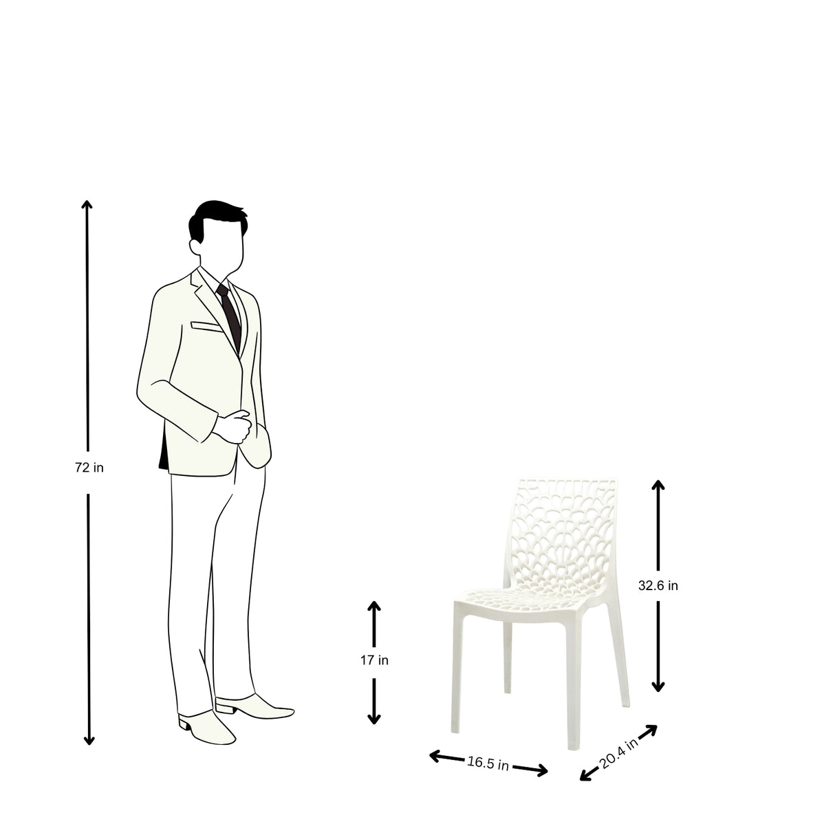 Settle Emperor Armless Plastic Chair – Milk White