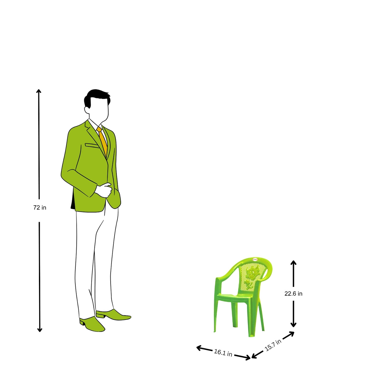 Settle Flex Baby Arm Plastic Chair - Light Green
