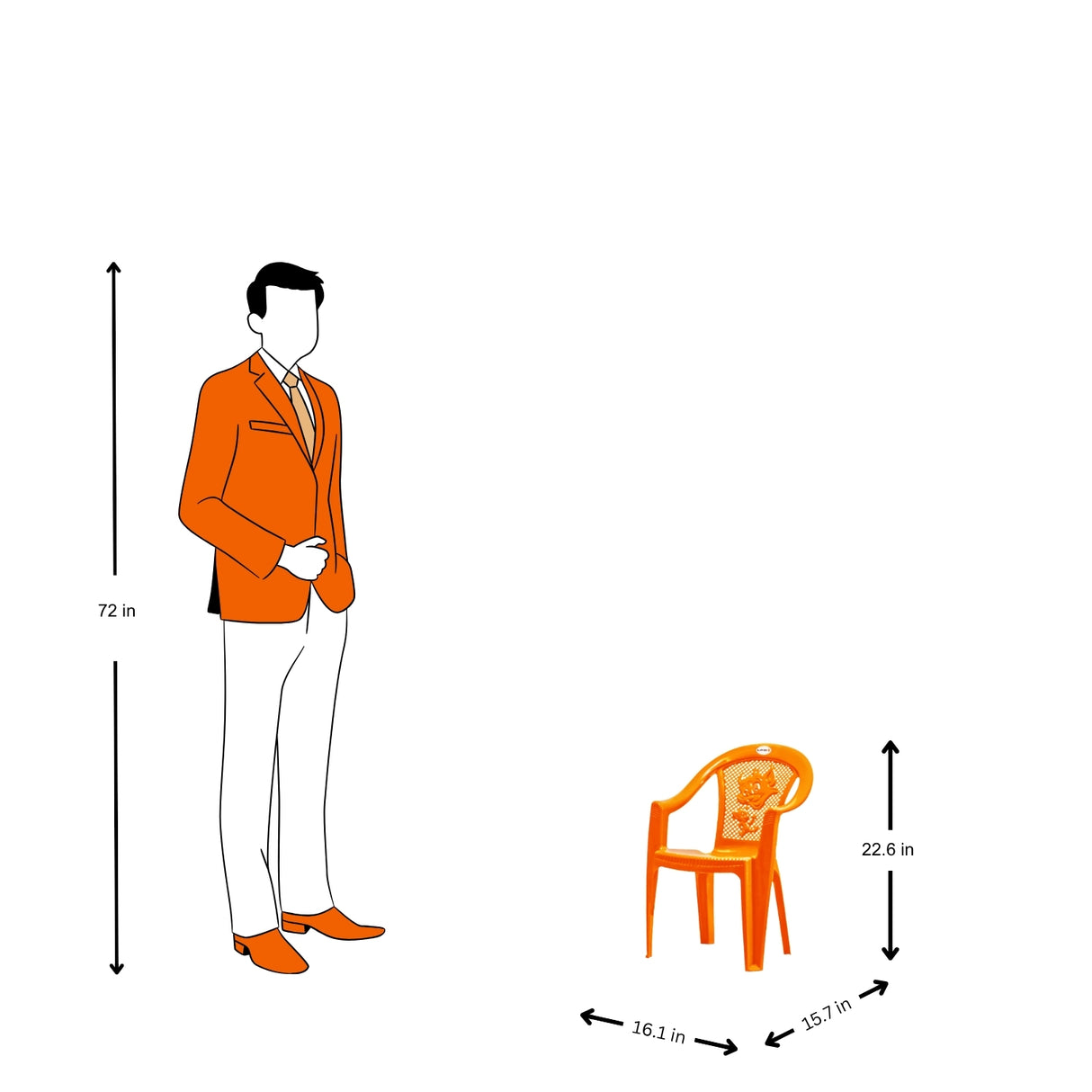 Settle Flex Baby Arm Plastic Chair - Light Orange