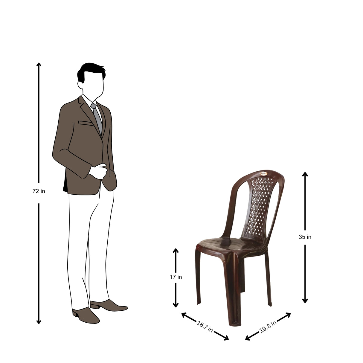Settle Neo Comfort Armless Plastic Chair - Rosewood