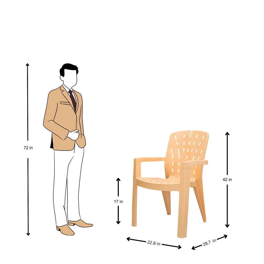 Settle Royale Arm Plastic Chair - Beige