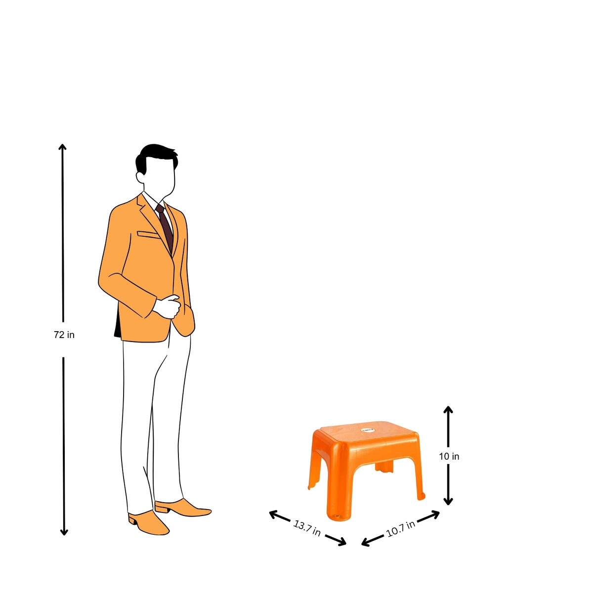 Settle Zenith Plastic Foot Stool – Pearl Orange