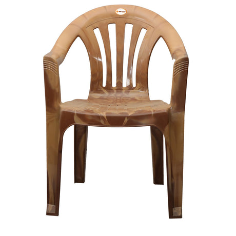 Settle Ease Arm Plastic Chair - Teakwood