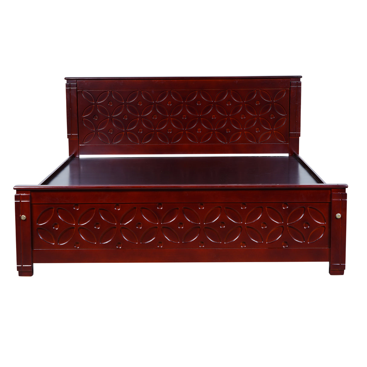 Settle Geneva Wooden Bed King Size - Light Walnut Finish