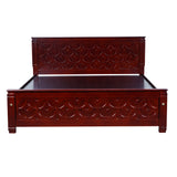 Settle Geneva Wooden Bed King Size - Light Walnut Finish