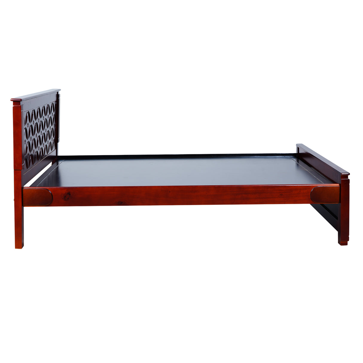 Settle Geneva Wooden Bed Queen Size - Light Walnut Finish