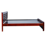 Settle Geneva Wooden Bed Queen Size - Light Walnut Finish