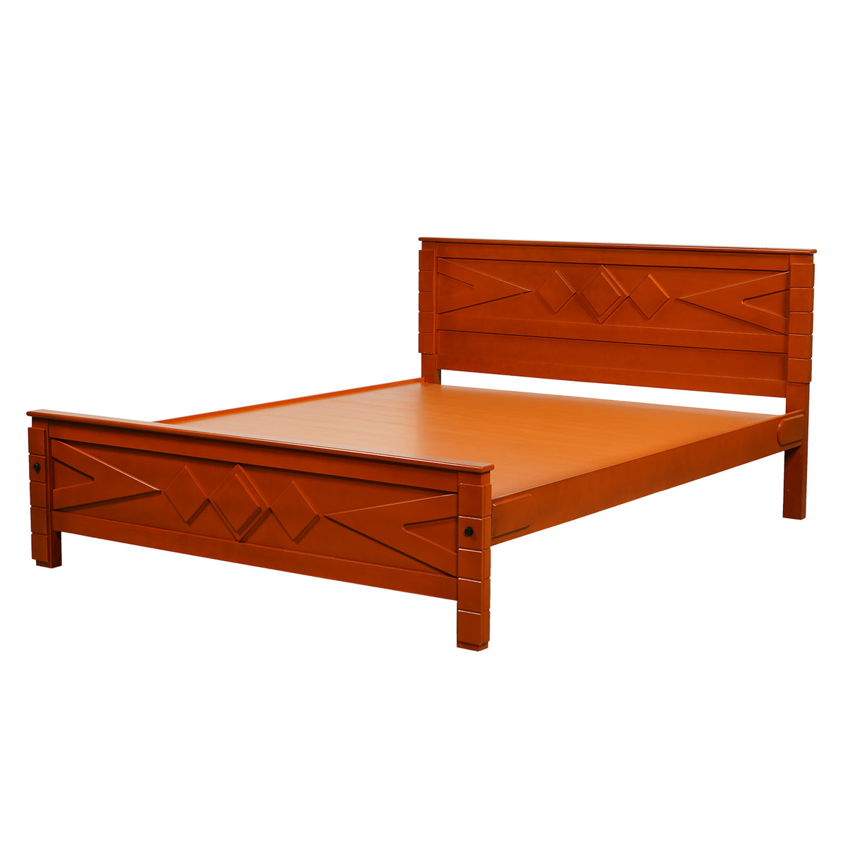 Settle Hayes Wooden Bed Queen Size - Teak Finish