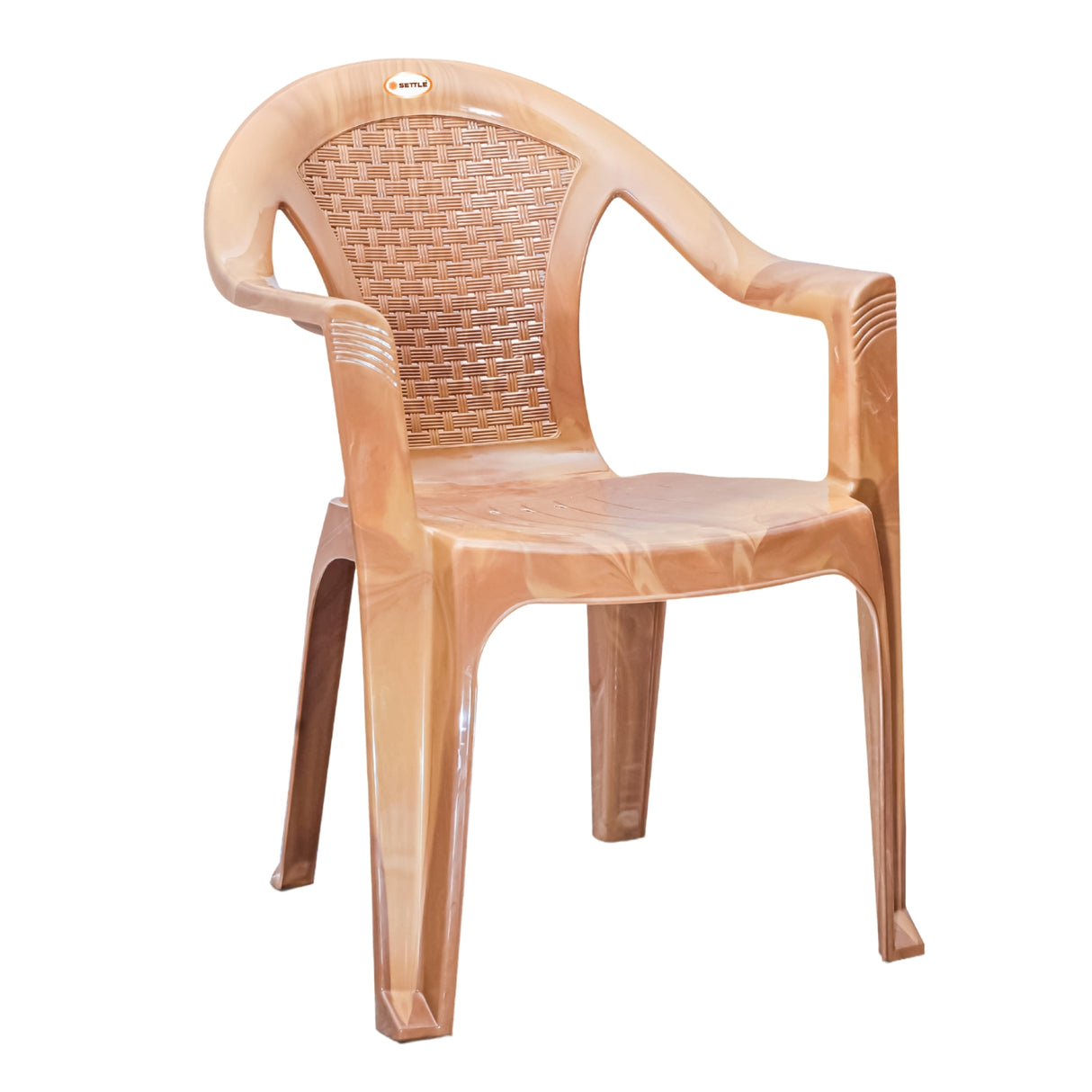 Settle Lite Arm Plastic Chair - Teakwood