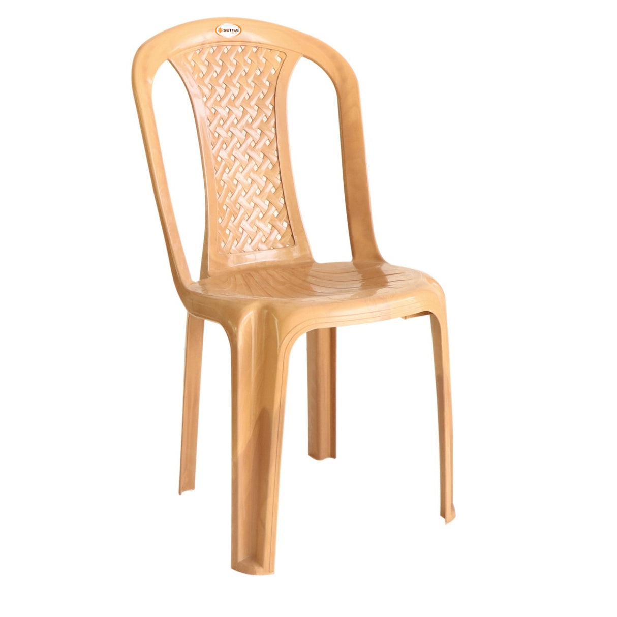 Settle Neo Comfort Armless Plastic Chair - Teakwood