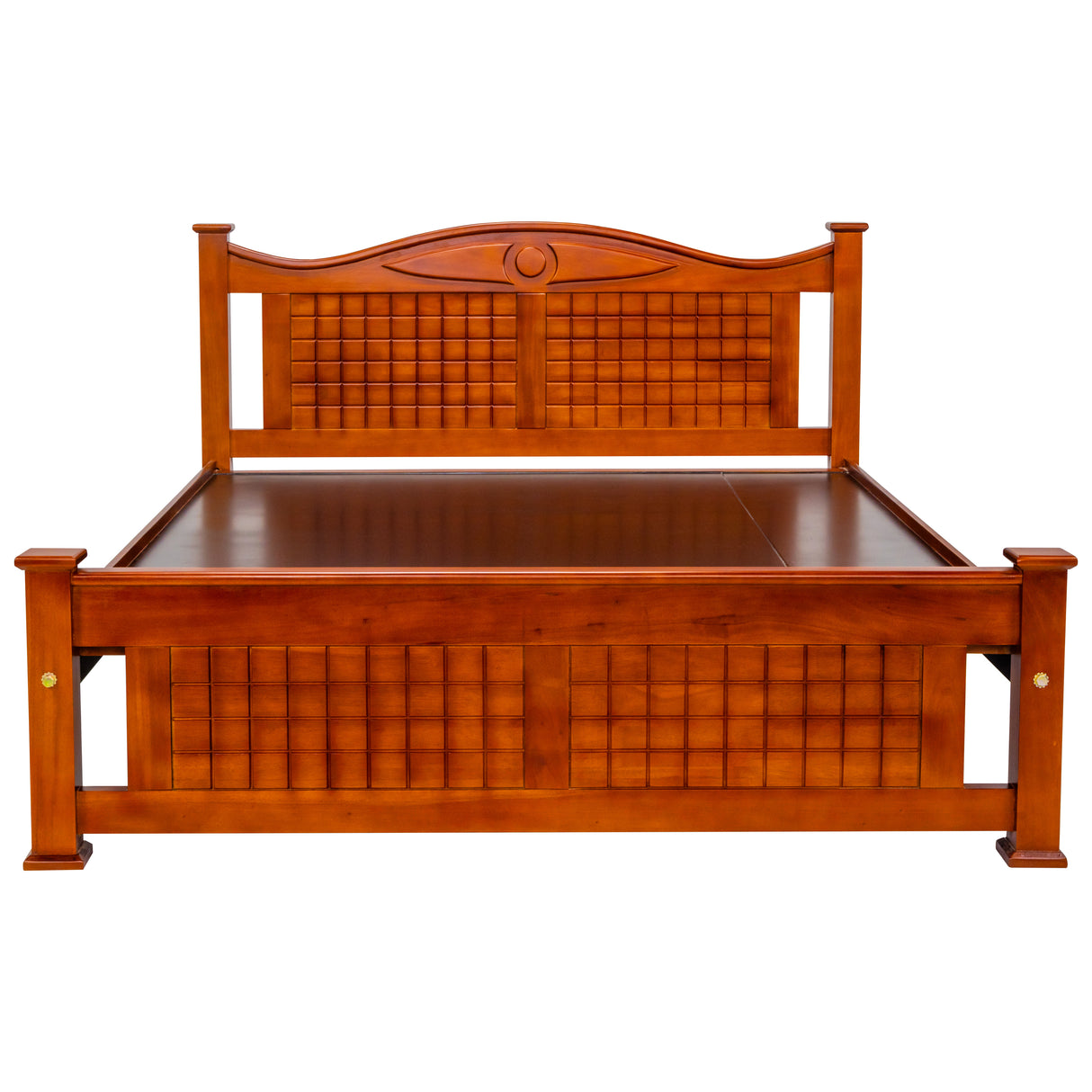 Sofia Stylish Wooden Bed King Size - Teak Finish