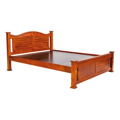 Sofia Stylish Wooden Bed King Size - Teak Finish