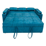 Stockholm Contemporary Fabric Sofa Cum Bed with Adjustable Back - Blue