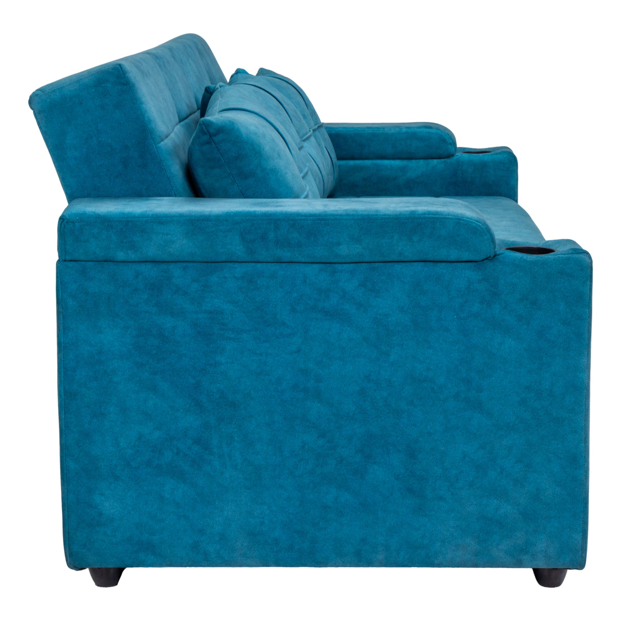 Stockholm Contemporary Fabric Sofa Cum Bed with Adjustable Back - Blue