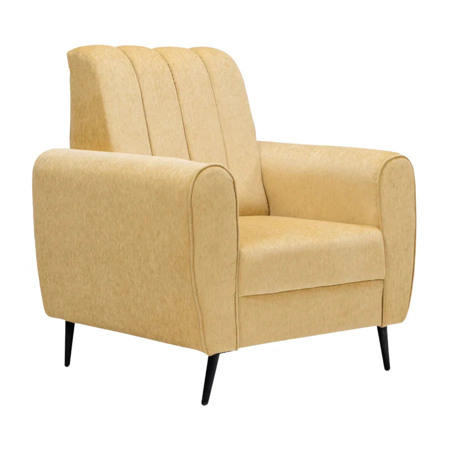 Suez Luxe Striped Fabric Sofa Set (3+1+1 Seater) - Beige