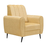 Suez Luxe Striped Fabric Sofa Set (3+1+1 Seater) - Beige