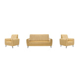 Suez Luxe Striped Fabric Sofa Set (3+1+1 Seater) - Beige
