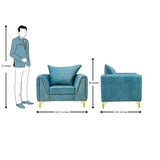 Estonia Contemporary Fabric Sofa Set (3+1+1 Seater) - Green