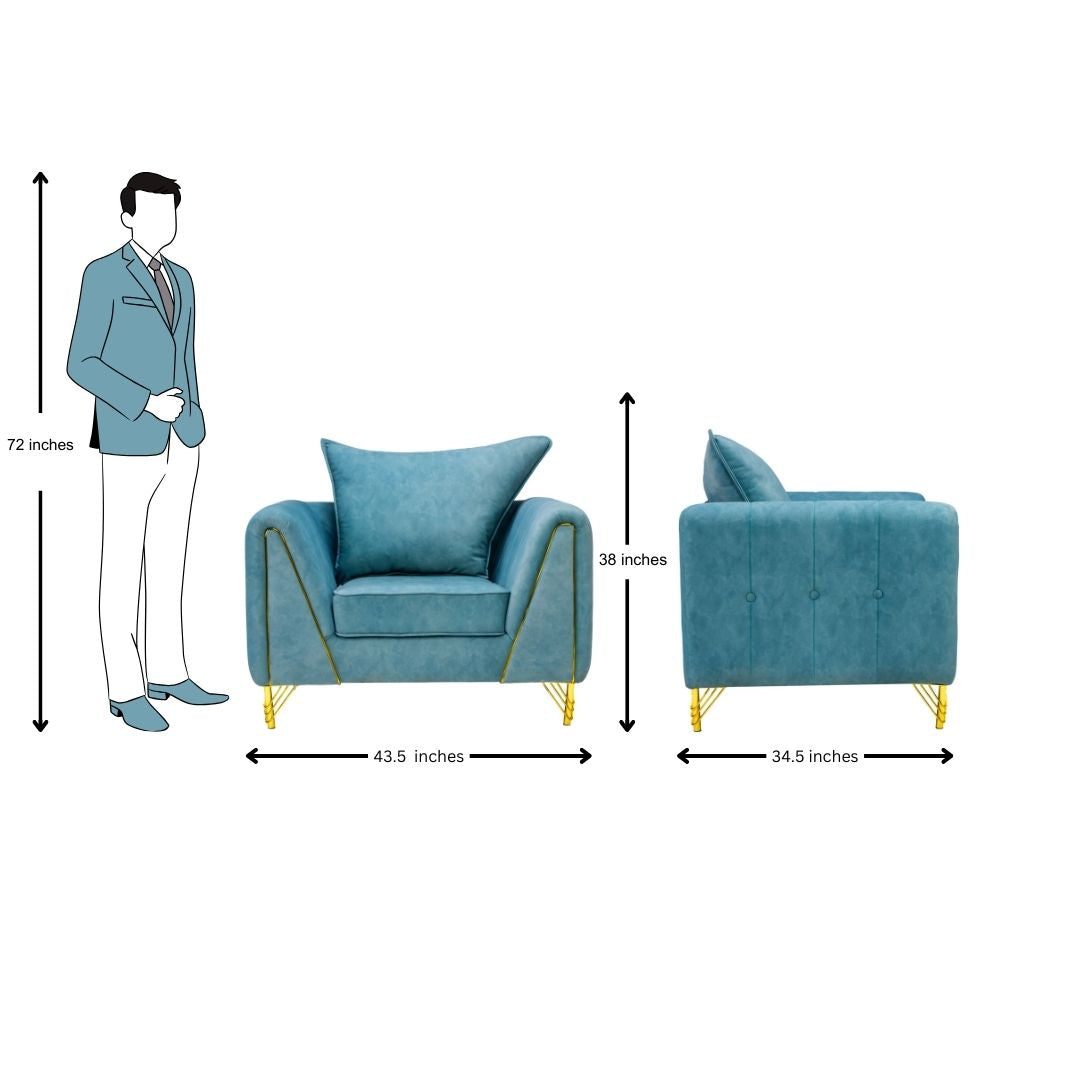 Estonia Contemporary Fabric Sofa 1-Seater - Green