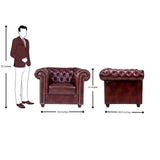 Lisbon Chester Rexine Sofa Set (3+1+1 Seater) - Maroon