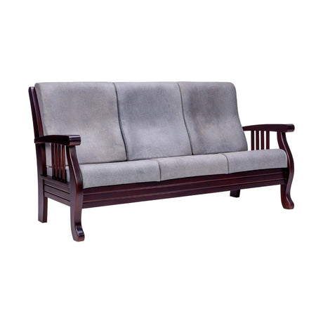 Indiana Elite Wooden Sofa 3-Seater - Light Walnut Finish