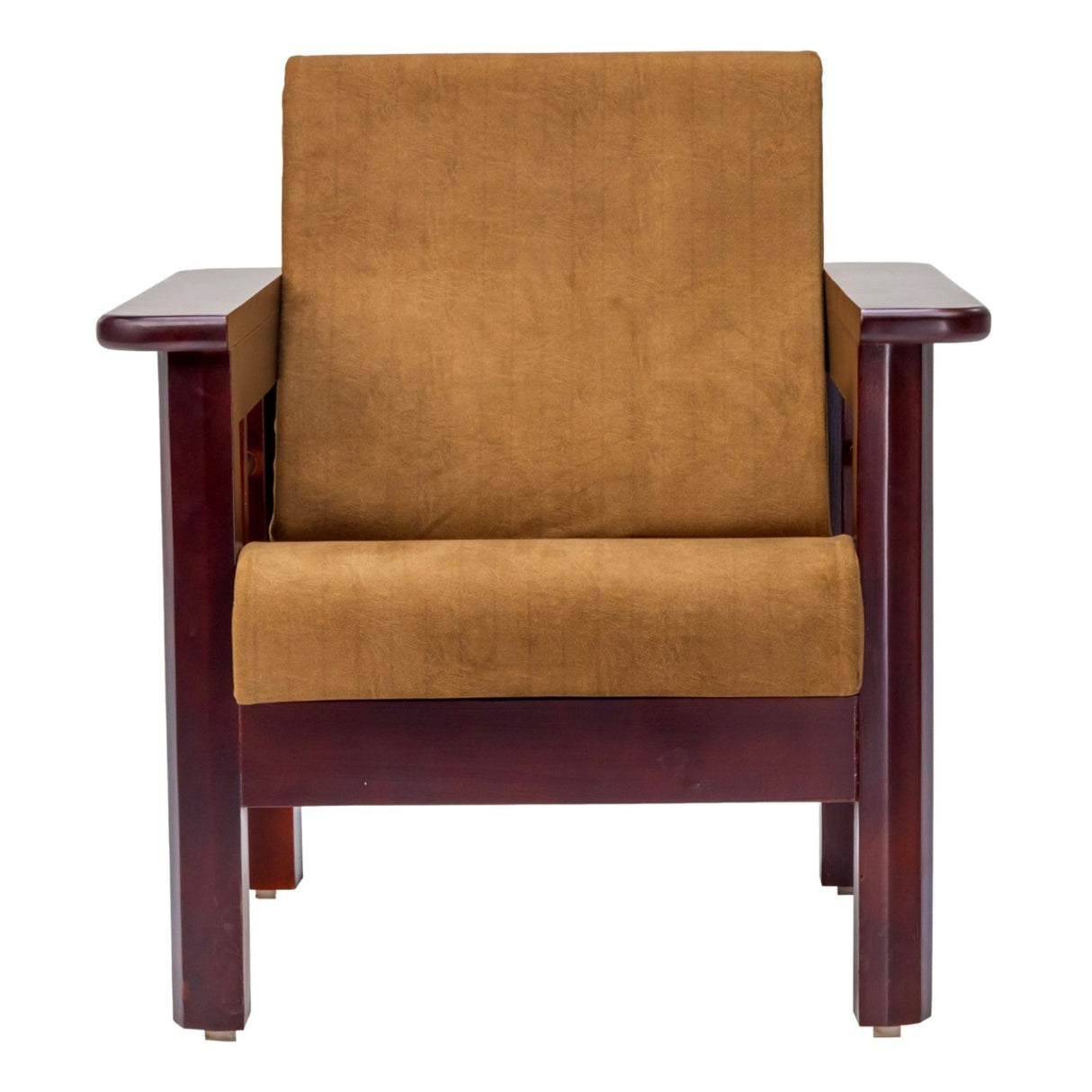 Chicago Wooden Sofa 1-Seater - Light Walnut Finish