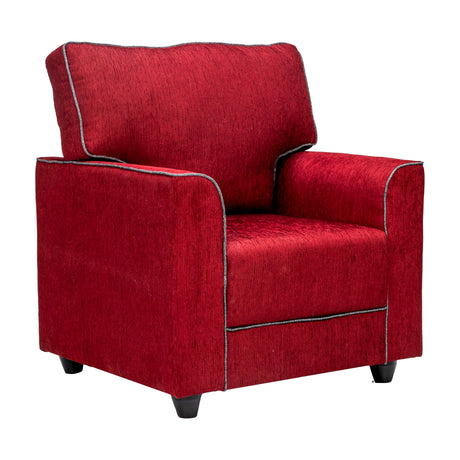 Waasa Sophisticated Comfort Fabric Sofa 1-Seater - Maroon