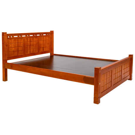 York Grand Wooden Bed King Size - Teak Finish