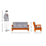 Denver Luxe Wooden Sofa 3-Seater - Teak Finish