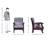 Indiana Elite Wooden Sofa Set (3+1+1 Seater) - Light Walnut Finish