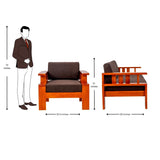 Missouri Grand Wooden Sofa Set (3+1+1 Seater) - Teak Finish