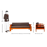 Missouri Grand Wooden Sofa 3-Seater - Teak Finish